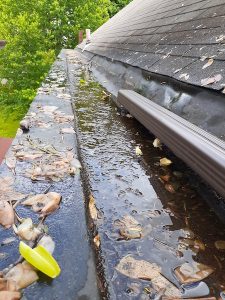 clogged box gutter at Cincinnati home